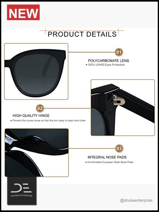 Oversized Cat Eye Sunglasses 2 Pack UV400 Women Fashion Vintage main image 5